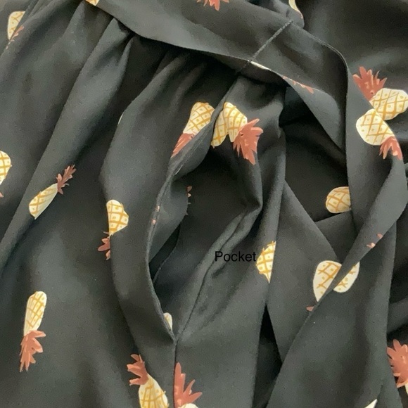 Kate Spade Black Pineapple Print Jumpsuit Black Size 8 - Picture 8 of 10